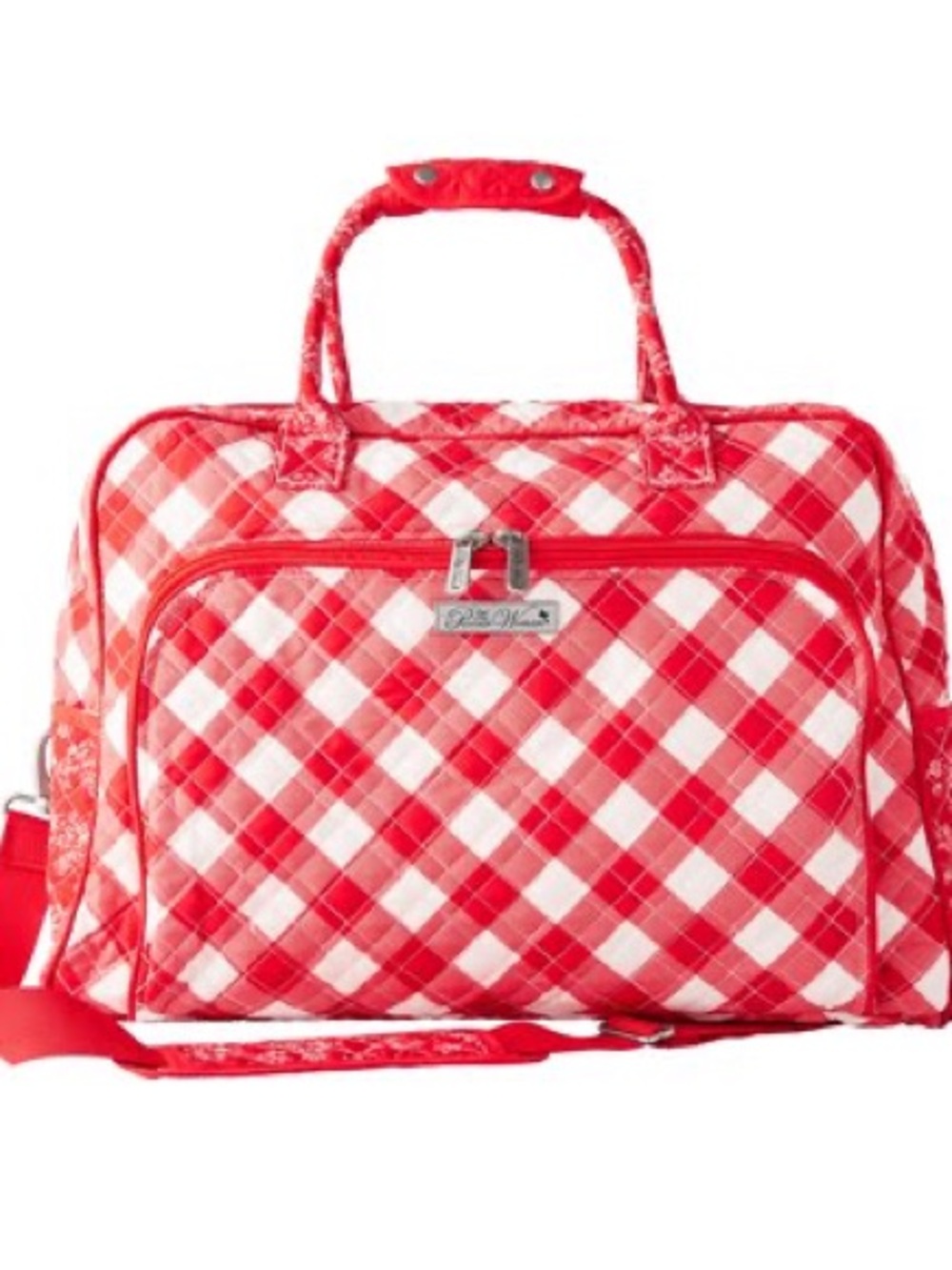 Pioneer Woman Red Gingham Quilted Travel Tote